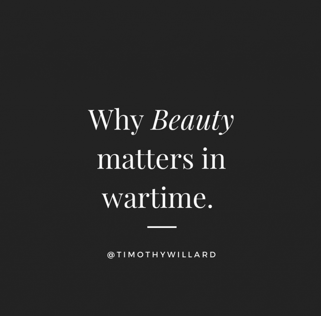 Why beauty matters in wartime